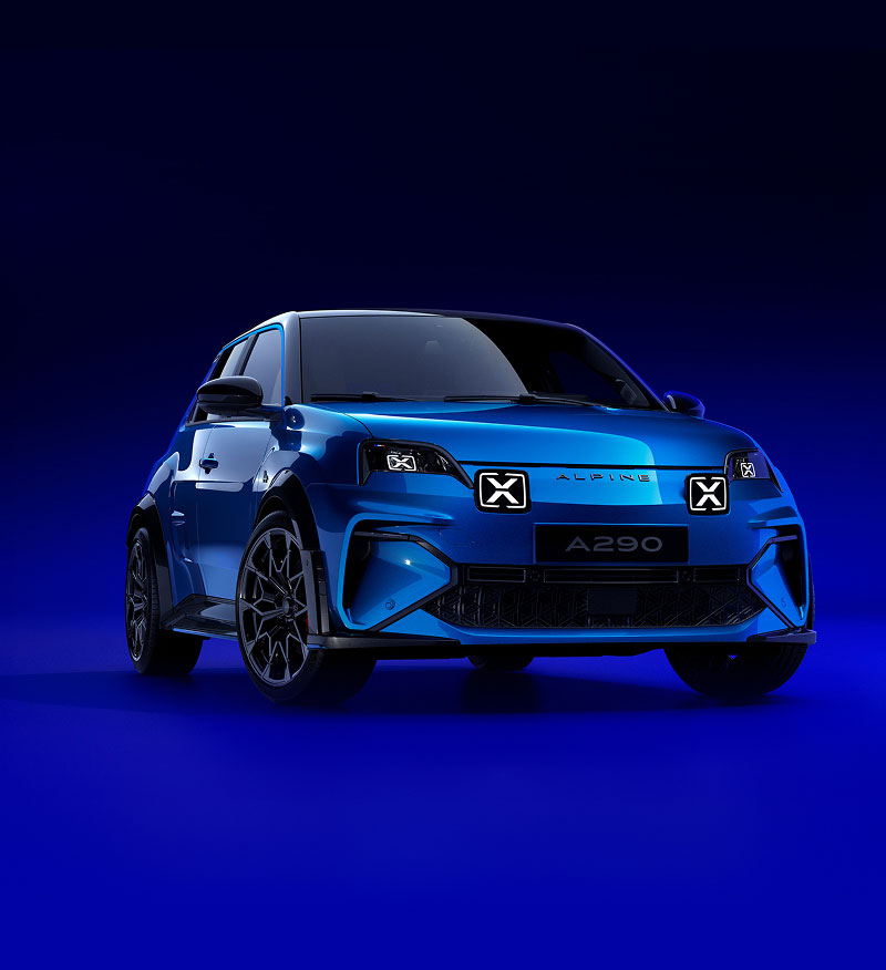 Side angled view of Alpine A290